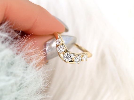 Luca 14kt Diamond Graduated Nesting Ring,Unique Wedding Ring,Nesting Band,Diamond Ban,Crescendo Band,Thick Gold Ring,Anniversary Ring