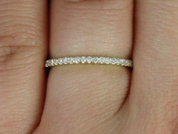 Ready to Ship 14kt Gold Matching Band to Samina 7mm Diamond ALMOST Eternity Ring,Diamond Ring,Wedding Band,Stackable Ring,Dainty Ring