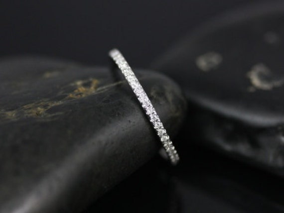 Priscilla 14kt Ultra Thin Almost-All-Around Diamond Eternity Ring