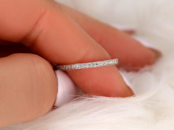 Victoria 14kt WITHOUT Milgrain Diamond ALMOST Eternity Ring,Diamond Eternity Ring,Dainty Diamond Ring,Wedding Ring,Anniversary Ring,Bead Set