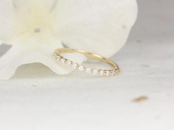 Ultra Petite Naomi 14kt Diamond HALFWAY Eternity Ring,Minimalist Diamond Ring,Unique Dainty Ring,Floating Shared Prong Ring,Diamond Ring