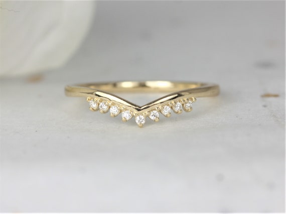 Lonnie 14kt Gold Dainty Crown Tiara Ring,V Ring,Chevron Diamond Ring,Unique Stacking Ring,Layering Jewelry,Gift For Her,Nesting Ring