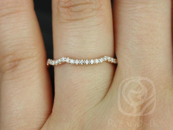 14kt Matching Band to Chloe Diamond HALFWAY Eternity Ring,Diamond Shadow Band,Curved Wedding Ring,Diamond Ring,Contoured Ring,Nesting Ring