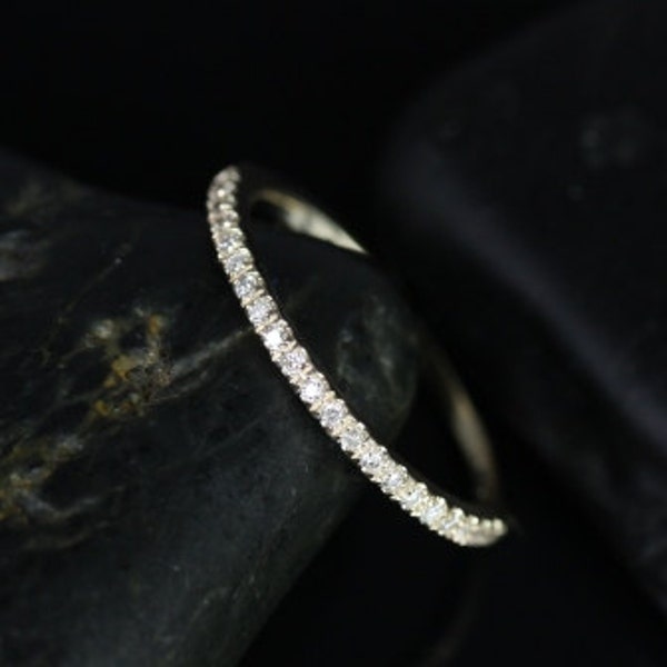 14kt Matching Band to Romani 7x5mm/8x6mm Rebecca HALFWAY Diamond Eternity Ring,Dainty Diamond Ring,Anniversary Gift,Diamond Band,April Gift