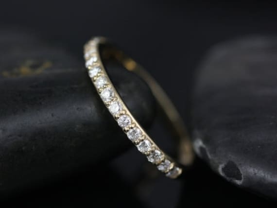 14kt Matching Band Tiffani/Sarah Diamond HALFWAY Eternity Ring,Diamond Shared Prong Ring,April Birthstone,Diamond Wedding Band,Petite Ring