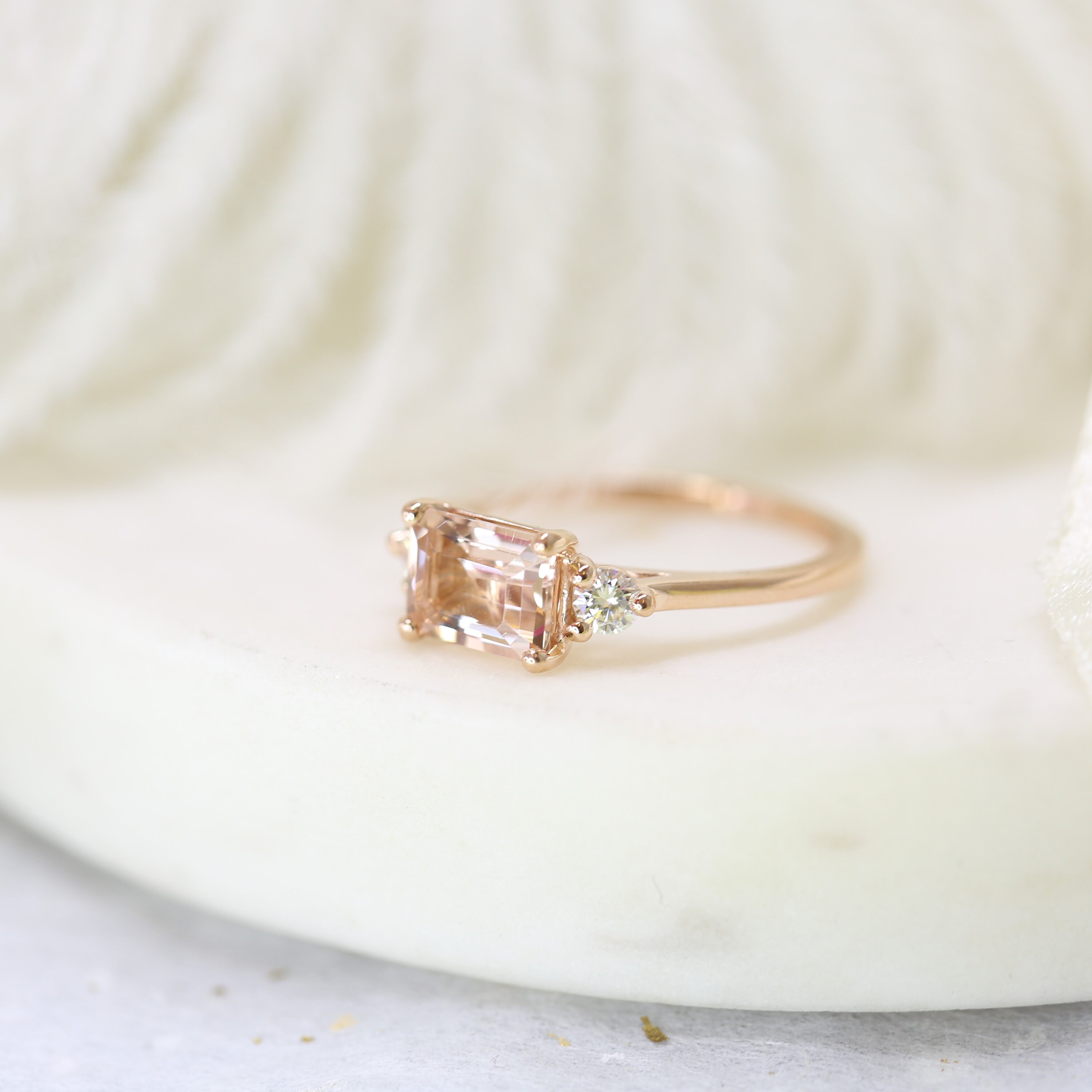 Rose gold east west morganite ring shop