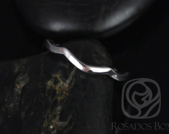 14kt White Gold PLAIN Curved Matching to Tressa/Tyra Nesting Band Ring
