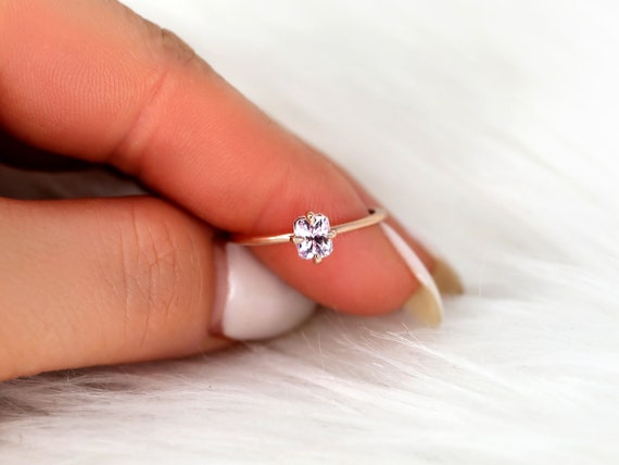 0.63ct Ready to Ship Rita 14kt Gold Blush Sapphire Solitaire Ring,Radiant Cut Engagement Ring,Pink Sapphire Ring,Push Present,Gift For Her