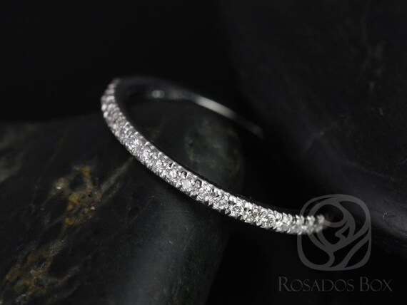 14kt White Gold Thin French Pave Diamond Matching Band to Heidi/ Hillary HALFWAY Eternity Ring