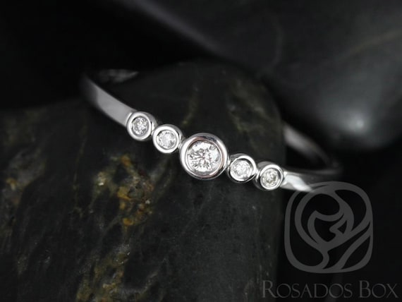 Bubbly 14kt Diamond Stacking Ring,Dainty Diamond Ring,Pinky Ring,Diamond Wedding Ring,Anniversary Gift,April Birthstone,Unique Ring