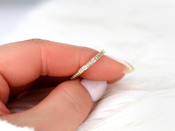 Martha 14kt Gold Diamond HALFWAY Eternity Ring,Channel Set Diamond Ring,Minimalist Ring,Dainty Ring,Diamond Band,Stackable Ring,Anniversary