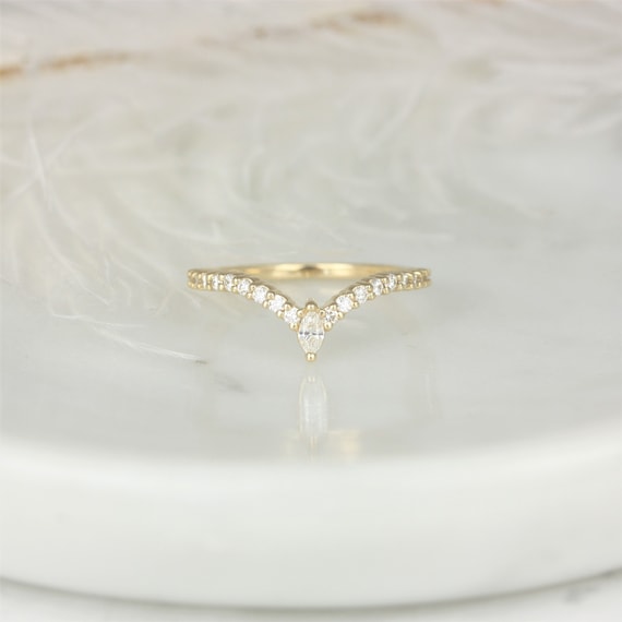 Kristen 14kt Gold Dainty Chevron Diamond V Ring,Unique Nesting Ring,Stacking RingRosados Box,Diamond Wedding Ring,Anniversary Gift