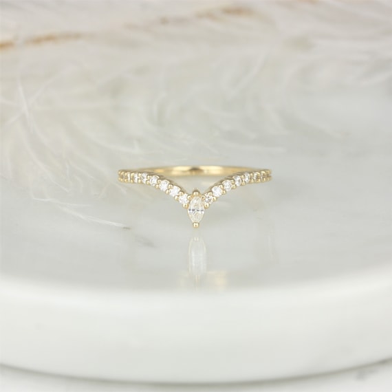 Kristen 14kt Gold Dainty Chevron Diamond V Ring,Unique Nesting Ring,Stacking RingRosados Box,Diamond Wedding Ring,Anniversary Gift