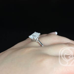 2.70ct Skinny Nancy 9x7mm 14kt Moissanite Cathedral Radiant Solitaire Ring,Radiant Engagement Ring,Unique Wedding Ring,Anniversary Ring, image 3