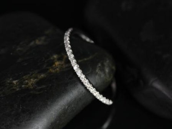 14kt Matching Band to Romani 7x5mm/8x6mm Rebecca HALFWAY Eternity Ring,Dainty Diamond Ring,Wedding Ring,Pave Ring