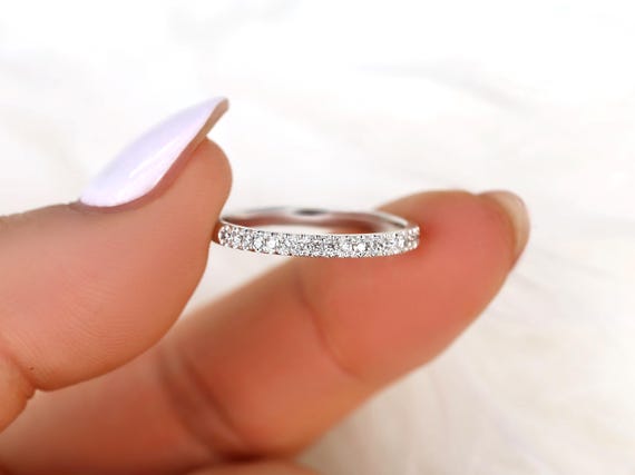 Kierra 14kt Gold Diamond HALFWAY Eternity Ring,Pave Diamond Ring,Dainty Diamond Band,Diamond Wedding Ring,Anniversary Ring,Stackable Ring