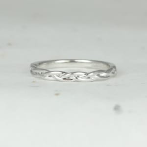 Skinny Prudence 14kt White Gold Braided Weave HALFWAY Eternity Ring