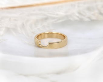 Codi 2.0 4mm 14kt Gold Cigar Band,Unique Cigar Ring,Nesting Ring,Cut Out Ring,Cigar Band,Unique Gold Ring,Wedding Ring,Gift for Her