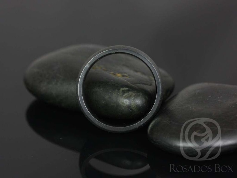 Rosados Box Mason 7mm Matte Black Zirconium Classic Plain Band
