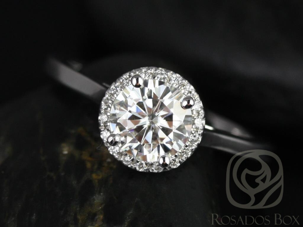 Amerie 6.5mm 14kt White Gold Round Forever One Moissanite