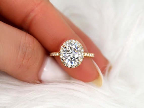 3ct Chantelle 10x8mm 14kt Gold Moissanite Diamond Oval Halo Ring,Oval Cut Ring,Oval Engagement Ring,Anniversary Ring,Halo Wedding Ring