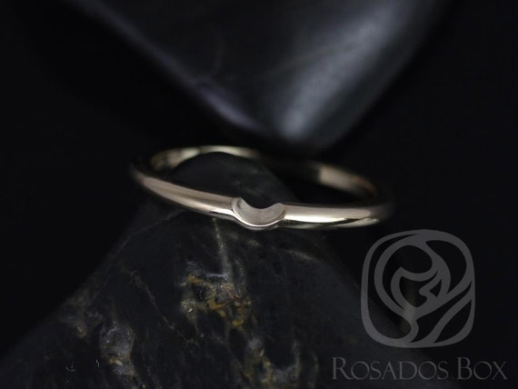 14kt Gold Matching Band to Skinny Webster 7.5mm Notched Ring,Nesting Ring,Contoured Ring,Shadow Band,Matching Wedding Ring