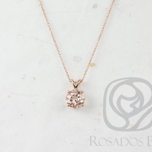 Sterlingzilveren 925 Donna ronde Morganite Leaf Gallery Basket Solitaire-ketting