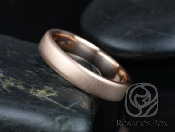 Ready to Ship Dax 5mm 14kt Rose Gold Rounded Pipe MATTE Finish Band (Chic Classics Collection)