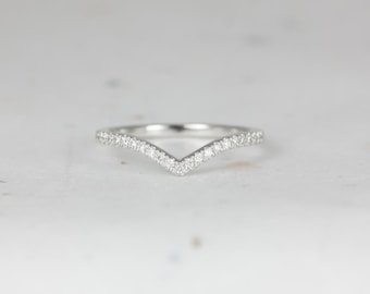 Chevy 14kt Dainty Chevron Ring,Pave Diamond Ring,V Ring,Minimalist Stacking Ring,Unique Wedding Ring,Nesting Ring,Gift For Her,Birthday Gift