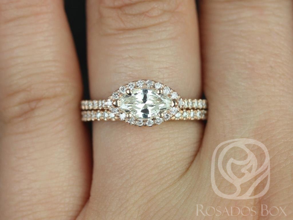 Marquise halo 2024 wedding set