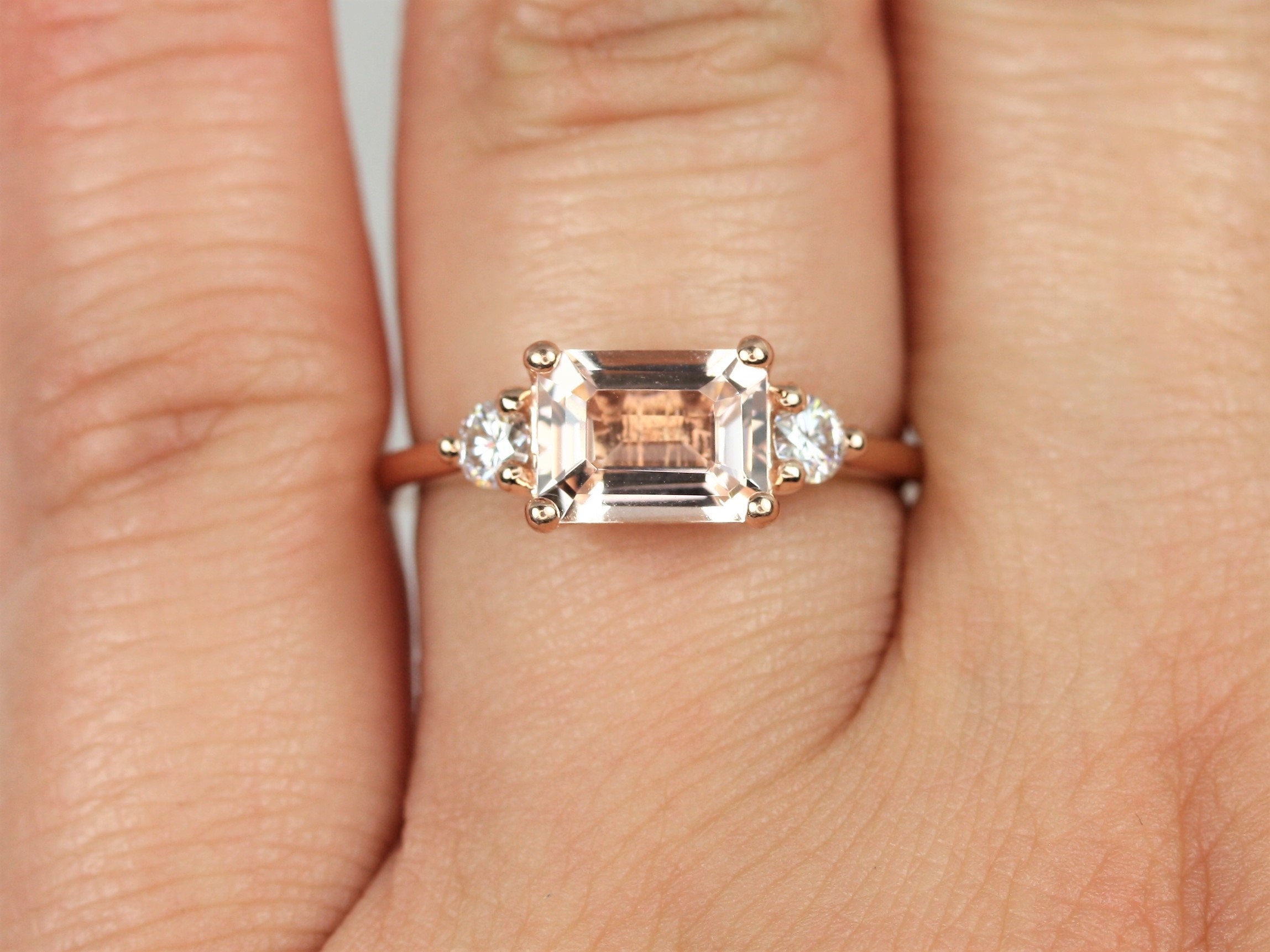 East west shop morganite ring