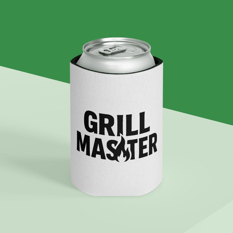 A white can with the text "GRILL MASTER" printed on it.