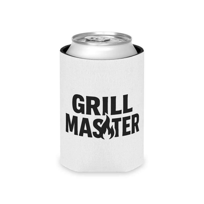 A white can with the text "GRILL MASTER" printed on it.