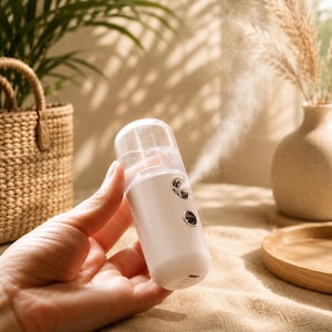 Bärbar mini-luftfuktare med USB-laddningsbar funktion | Trådlös ansiktsspray (30 ml)