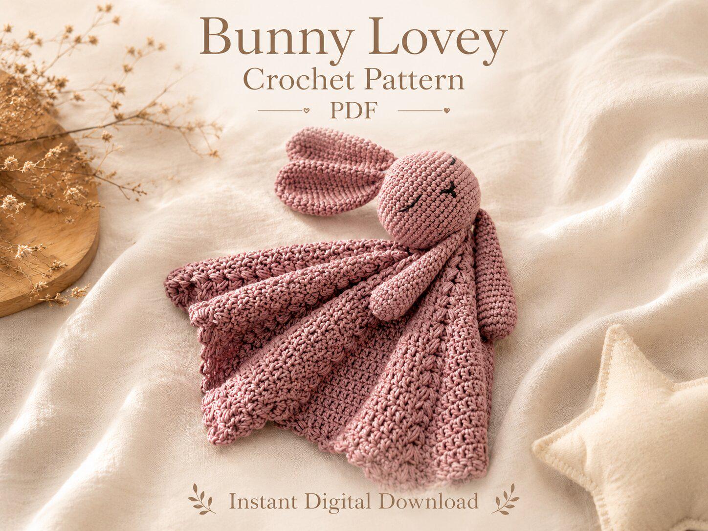 40 Bunny Lovey Crochet Patterns for Sweet Baby Gifts and Nursery Keepsakes 16 Bunny Lovey Baby Security Blanket Bunny