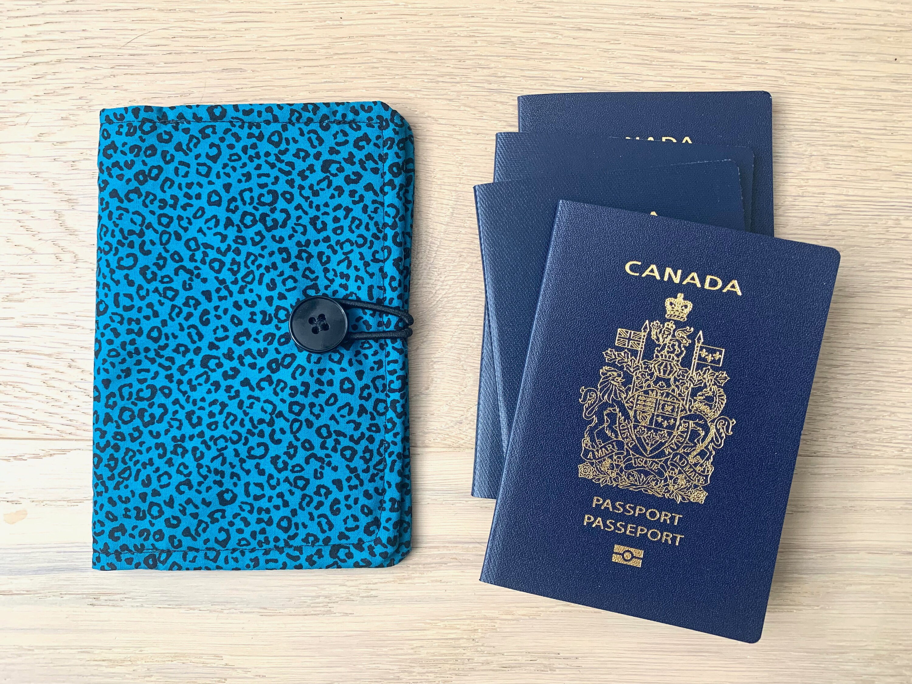 Leopard Print Passport Cover: Travel Sleeve With Button Closure