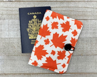 Passport Cover - Passport Travel Sleeve with Closure, Canada Maple Leafs Passport, Family Passport Holder with Pockets, Gift for Travellers