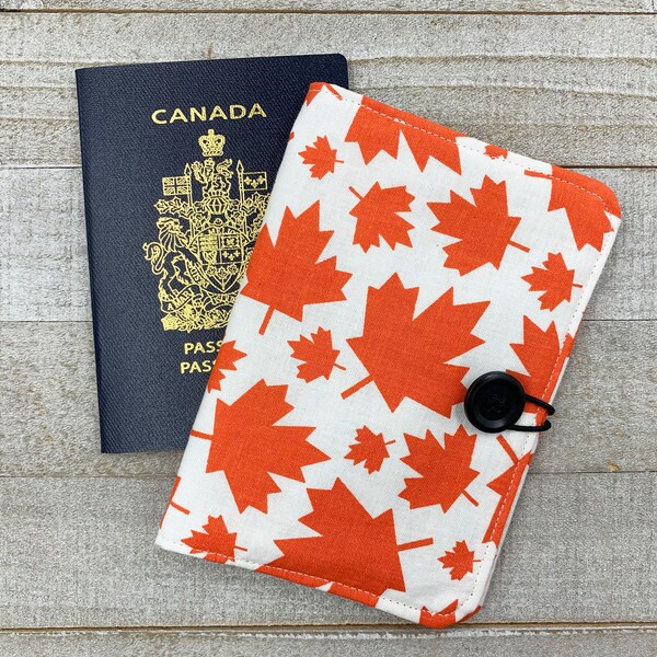 Passport Cover - Passport Travel Sleeve with Closure, Canada Maple Leafs Passport, Family Passport Holder with Pockets, Gift for Travellers