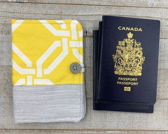 Personnalisé Passeport Housse en jaune 