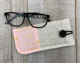 Fabric Glasses Case, Sunglasses Fabric Sleeve, Reading Glasses Pouch, Dots, Arrows Pattern, Patchwork, Women's Accessories
