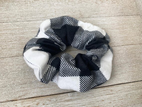 ZAHSY Buffalo Plaid Scrunchies – 3er-Set Schwarz-weiß Karierte Haargummis Für Frauen