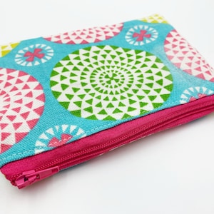 Stoffbeutel mit Reißverschluss - Bunte Kreditgeschenkkartentasche, moderne Sunburst Mini-Geldbörse - Kinder Spaß Geldbörse, Blau, Rosa, Grün, Damen Geschenk