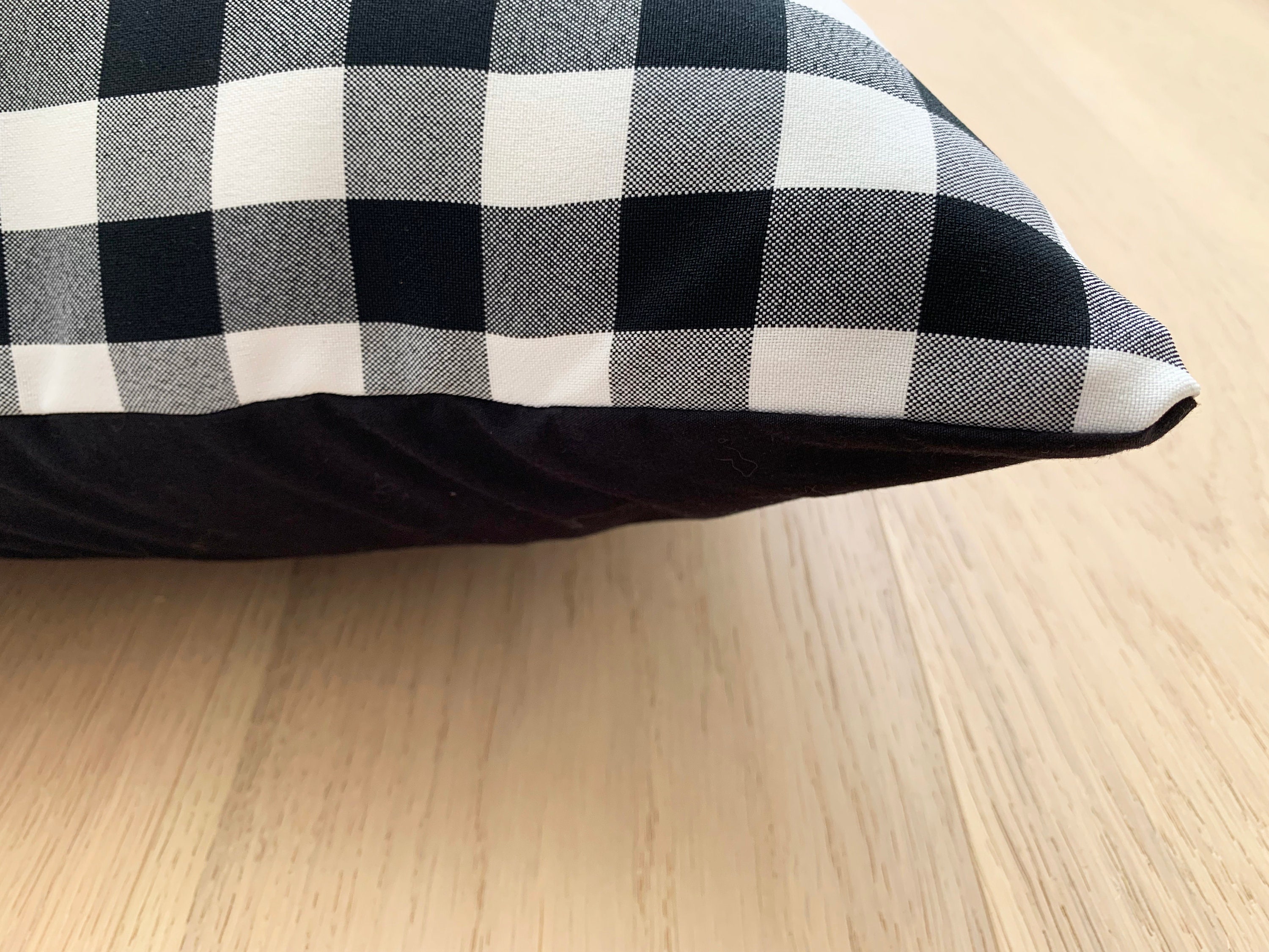 Initial J Pillow Cover Monogram Letter Gingham Etsy