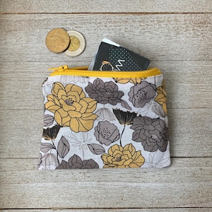 Monedero hecho a mano, monedero pequeño, con diseño floral, forrado, bolsa de tela con cremallera, accesorios para carteras, bolsos, tarjetero pequeño para tarjetas de crédito o regalo