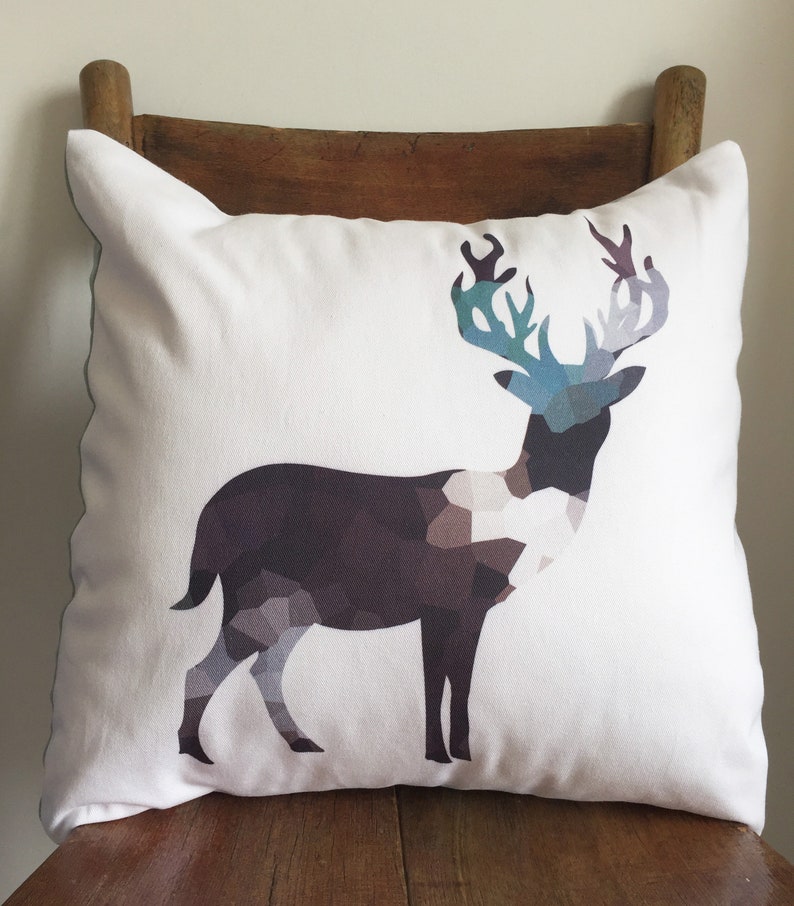 Elk Mosaic Pattern Pillow Original Design Print Contemporary Decor