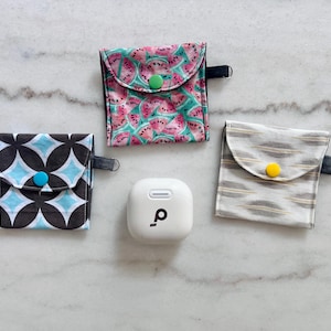 Handgemachte AirPods / Pro Tasche, Ohrhörer-Beutel, gefüttert, Schlüsselanhänger Befestigung, Zubehör für Kopfhörer, Kleine Tasche mit Druckknöpfen, Schutzhülle, Tasche für Ohrhörer