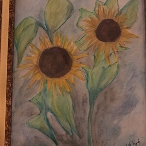 Sunflower watercolor study