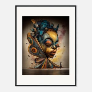 Black Woman Wall Art, The Uncontained, Surreal Framed Print, African American Decor image 2