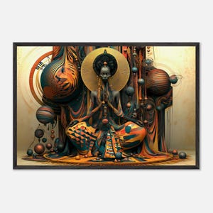Black Church Wall Art Framed, The Altar Call, African American Prayer Art Print, Afrocentric Gold Decor, Ready to Hang image 5