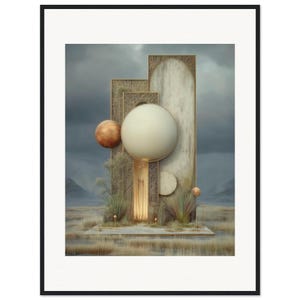 Planet Wall Art, The Quiet Planets Framed Print, Dreamy Boho Landscape Decor image 1